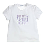 T-shirt Aerobic 100% sweetheart Lila-White  (353-5312-10)