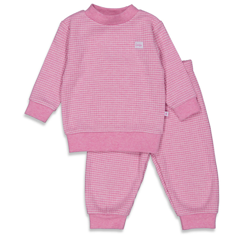 Feetje Pyjama Wafel Pink Melange